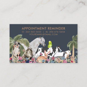 Palm Tree Farm Animal Cat Dog Bird Pet Appointment Business Card