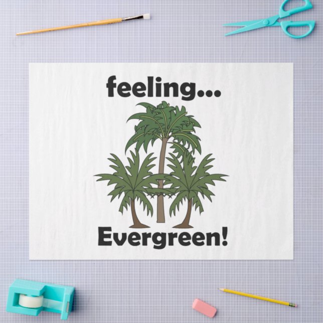 Palm Tree Feeling Evergreen Tropical Birthday Tissue Paper (Craft)