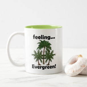 Palm Tree Feeling Evergreen Tropical Funny Two-Tone Coffee Mug