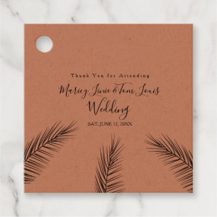 Palm Tree Foilage Hand Drawn Paper Kraft Favour Tags