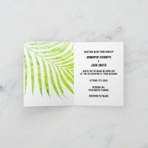 Palm Tree Foliage Green Foil Leaves Wedding White