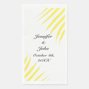 Palm Tree Foliage Lemon Yellow Leaves Weddings Napkin
