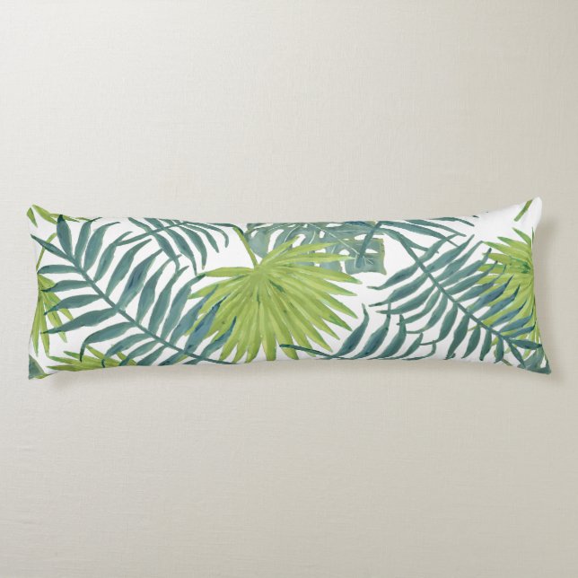 Palm Tree Fronds Painting Hawaiian Body Cushion (Back)