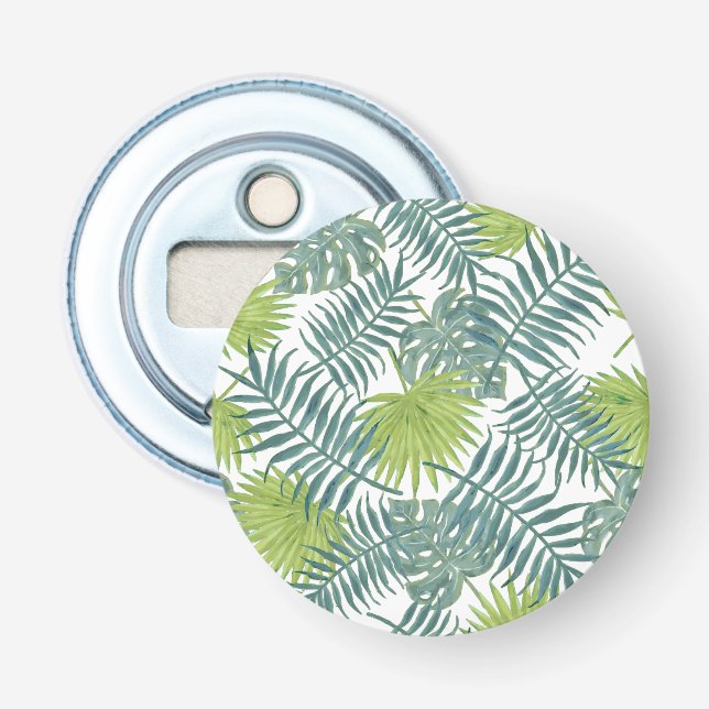 Palm Tree Fronds Painting Hawaiian Bottle Opener (Front)