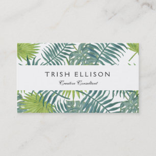 Palm Tree Fronds Painting Hawaiian Business Card