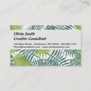 Palm Tree Fronds Painting Hawaiian Business Card