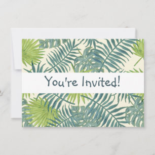 Palm Tree Fronds Painting Hawaiian Invitation