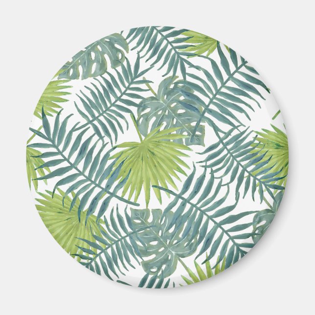 Palm Tree Fronds Painting Hawaiian Magnet (Front)