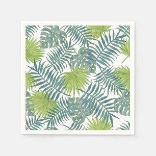 Palm Tree Fronds Painting Hawaiian Napkin
