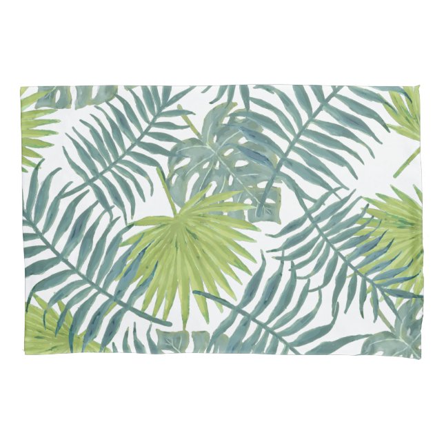 Palm Tree Fronds Painting Hawaiian Pillowcase (Front)