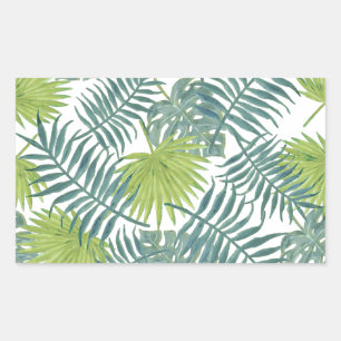 Palm Tree Fronds Painting Hawaiian Rectangular Sticker