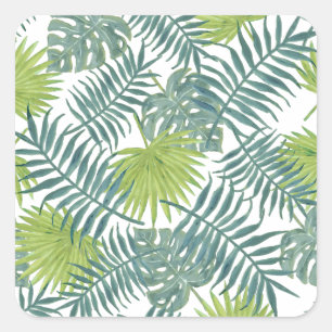 Palm Tree Fronds Painting Hawaiian Square Sticker