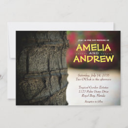 Palm Tree Garden Tropical Wedding Invitation