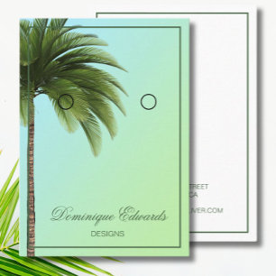 Palm Tree Green Earring Display Business Card