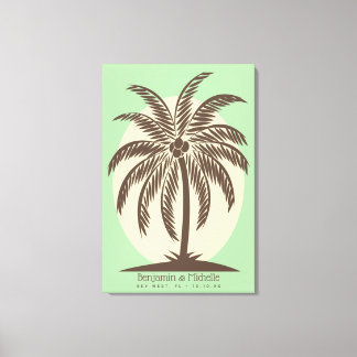 Palm Tree Guest Book Canvas - 150 Spaces