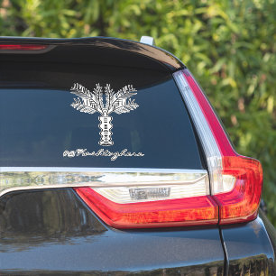 Palm Tree Hand Drawn Name Car Sticker