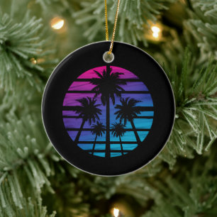 Palm Tree Hawaiian Beach Summer Vacation Ceramic Tree Decoration