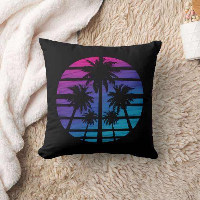 Palm Tree Hawaiian Beach Summer Vacation Cushion (Blanket)
