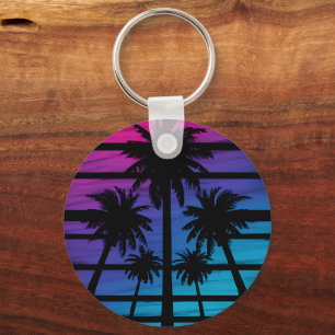Palm Tree Hawaiian Beach Summer Vacation Key Ring