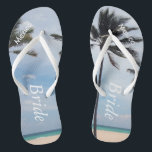 Palm Tree I Wedding Flip Flops Bride Beach Sandals<br><div class="desc">Palm Tree I Wedding Flip Flops Bride Beach Sandals with Personalised Destination</div>