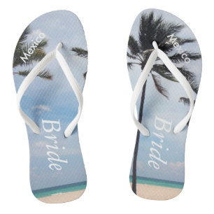 Palm Tree I Wedding Flip Flops Bride Beach Sandals