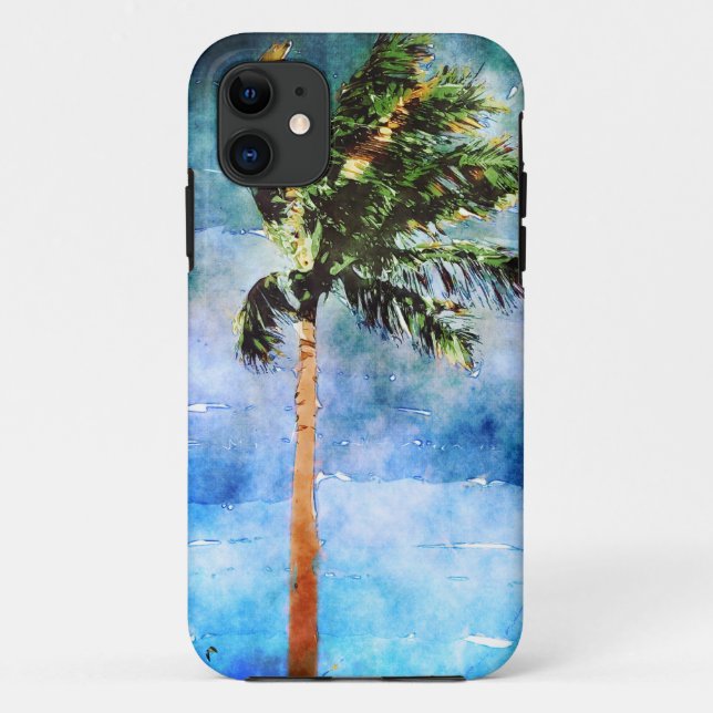 Palm Tree In A Tropical Storm Case-Mate iPhone Case (Back)