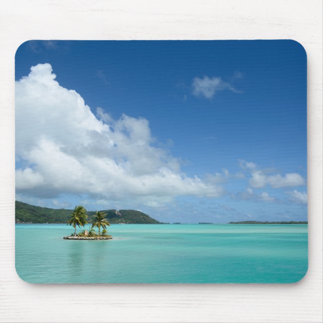 Palm tree in Bora Bora lagoon mousepad (Front)