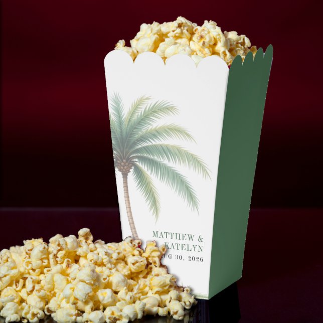 Palm Tree Island Destination Green Wedding Favour Box (Palm Tree Island Destination Green Wedding Favor Boxes)
