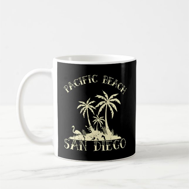 Palm Tree Island Pacific Beach San Diego Coffee Mug (Left)