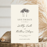 Palm Tree Ivory Minimalist Destination Wedding Save The Date<br><div class="desc">Palm Tree Ivory Minimalist Destination Wedding Save the Date Card. Celebrate your special day with this elegant and beautiful wedding invitation design to beautify your special occasion. All the texts are pre-arranged for you to personalise easily and quickly with your own details.</div>
