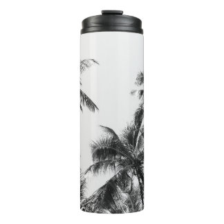 Palm Tree Leaf Black White Thermal Tumbler
