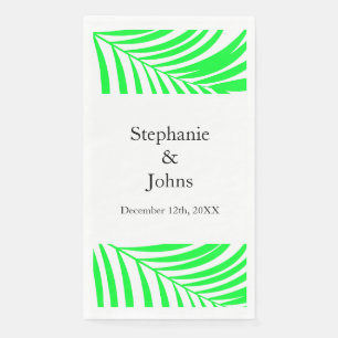 Palm Tree Leaf Green Leaves Elegant Wedding Napkin