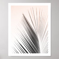 Palm Tree Leaf Poster | Pink 8x10