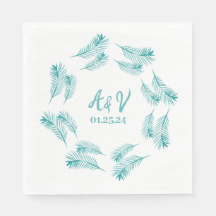 Palm Tree Leaf Tropical Wedding  Napkin