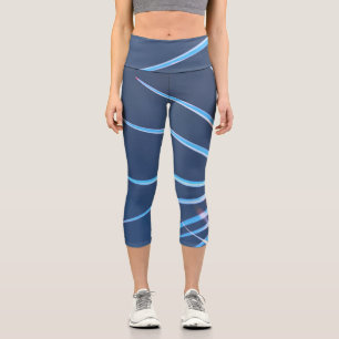 Palm Tree Leaves Minimalism Sketch Capri Leggings