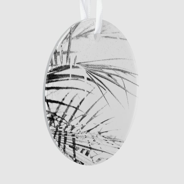 Palm Tree Leaves Minimalism Sketch Ornament (Front)