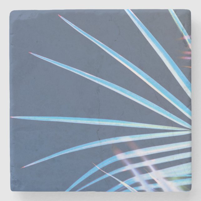 Palm Tree Leaves Minimalism Sketch Stone Coaster (Front)