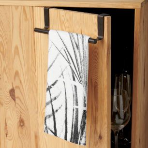 Palm Tree Leaves Minimalism Sketch Tea Towel