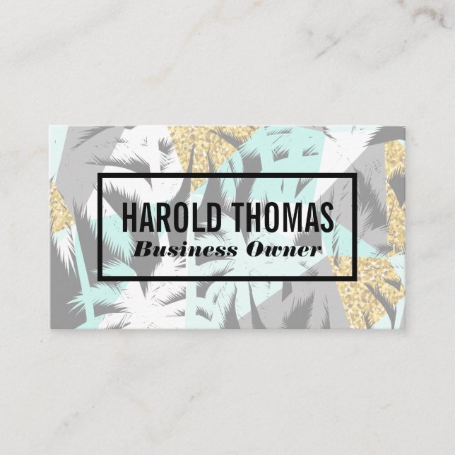 Palm Tree Leaves | Natural Pattern Business Card (Front)