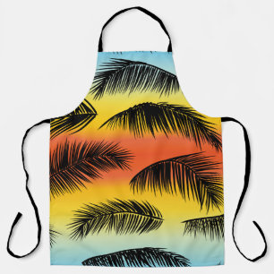 Palm tree leaves: seamless pattern. apron