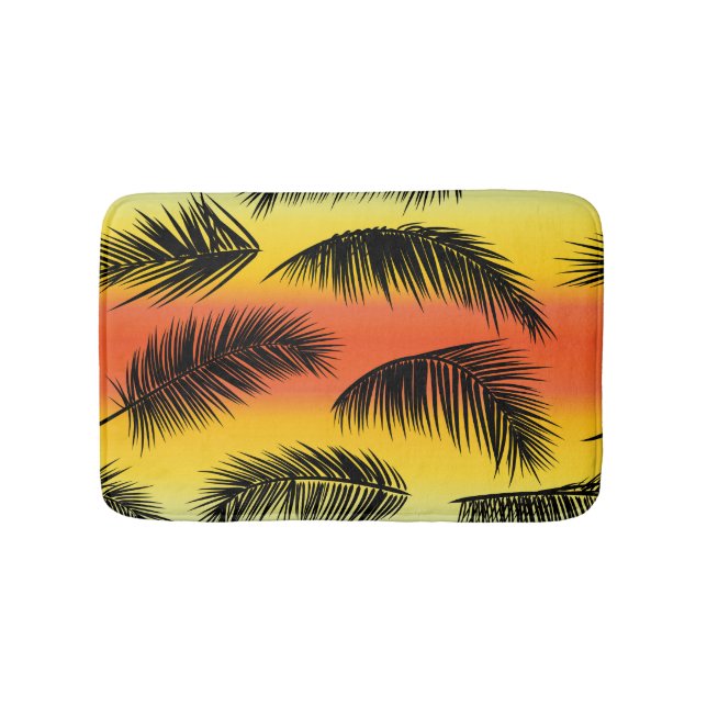Palm tree leaves: seamless pattern. bath mat (Front)