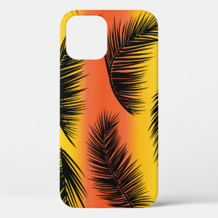 Palm tree leaves: seamless pattern. iPhone 12 case