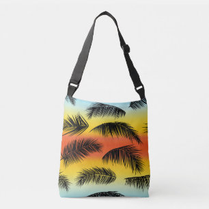Palm tree leaves: seamless pattern. crossbody bag