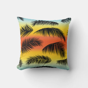 Palm tree leaves: seamless pattern. cushion