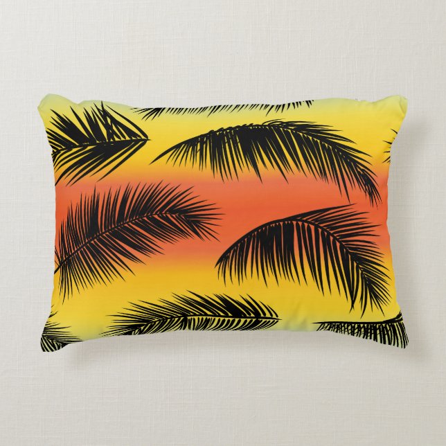 Palm tree leaves: seamless pattern. decorative cushion (Front)