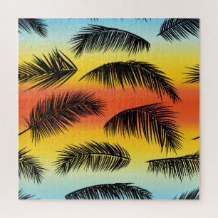 Palm tree leaves: seamless pattern. jigsaw puzzle