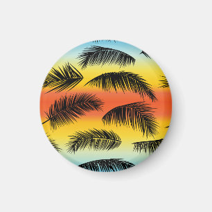 Palm tree leaves: seamless pattern. magnet