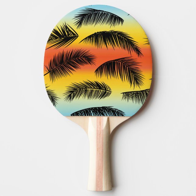 Palm tree leaves: seamless pattern. ping pong paddle (Front)