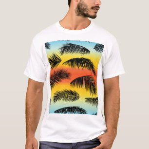 Palm tree leaves: seamless pattern. T-Shirt