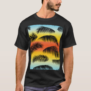 Palm tree leaves: seamless pattern. T-Shirt